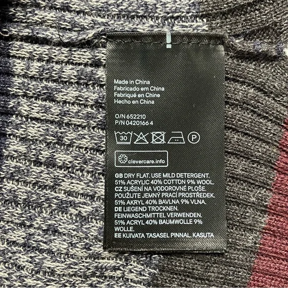 LOGG Striped Midi Sweater Dress w/ Crew Neck in Wool Blend Rib Knit Small - Picture 10 of 11